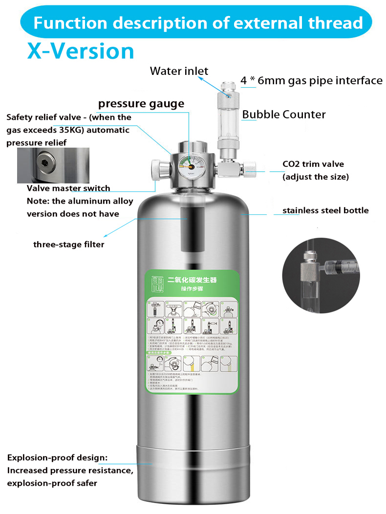 5L حوض السمك مولد ثاني أكسيد ا - مراجعة Co2 Regulator Dual Stage وسعره