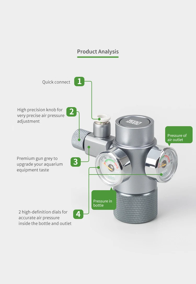 صمام تخفيض ضغط ثاني أكسيد الكر - مراجعة Co2 Regulator Dual Stage وسعره