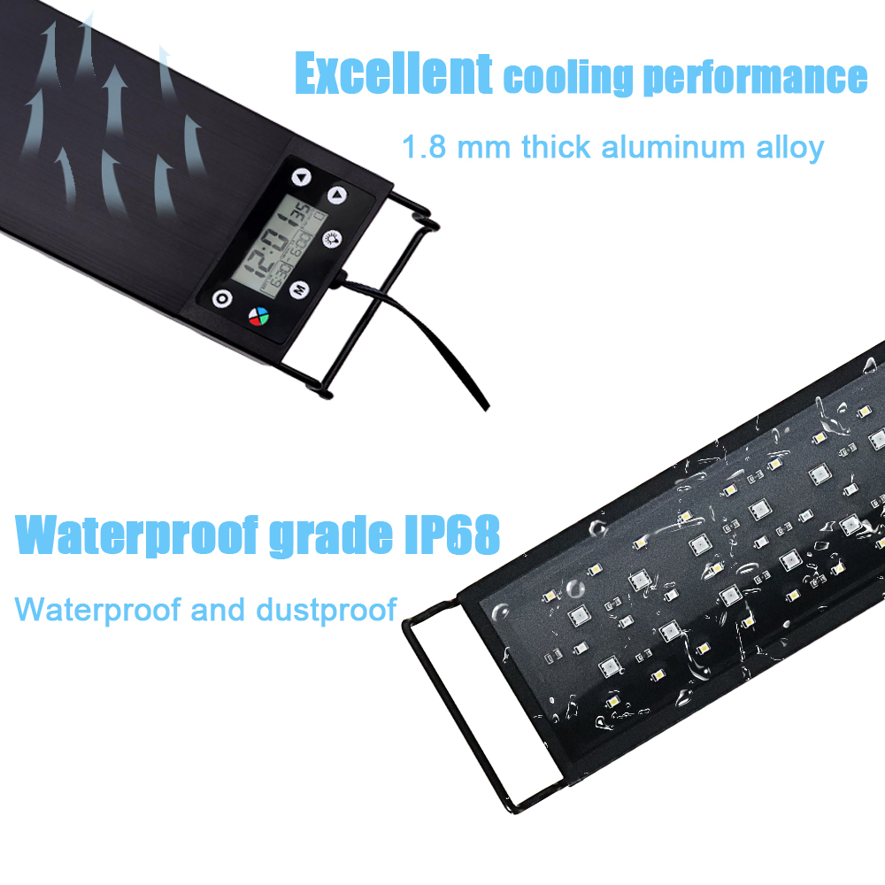 إضاءة LED لحوض السمك بطول 30-6 - مراجعة Aquarium Plant Growth وسعره