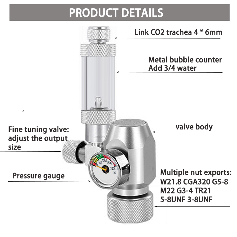 منظم ثاني أكسيد الكربون DIYCO2 - مراجعة Co2 Regulator Dual Stage وسعره